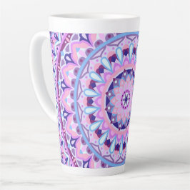Caneca De Café Latte Base Roxo Mandala