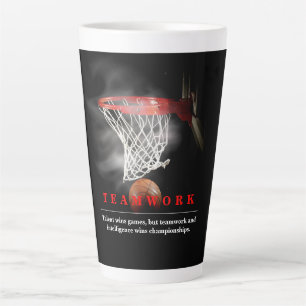 Caneca De Café Latte Basquete de Trabalho em Equipe Motivacional Inspir