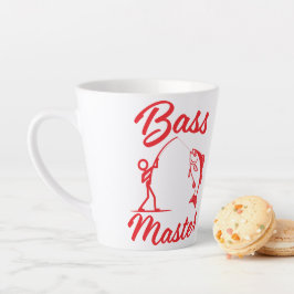 Caneca De Café Latte Bass Master Stick Man illustration, personalize