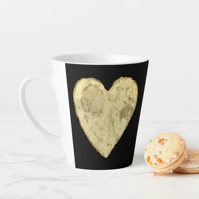 Caneca De Café Latte Batata Frita em Forma de Coração (In Situ)