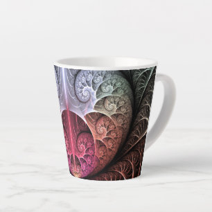 Caneca De Café Latte Batida cardíaca, Abstrato Surreal Fantasy Arte Fr