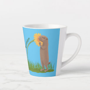 Caneca De Café Latte BD de cãozinho da pradaria