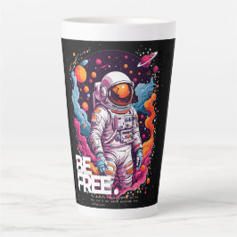 Caneca De Café Latte BE FREE Astronauta design