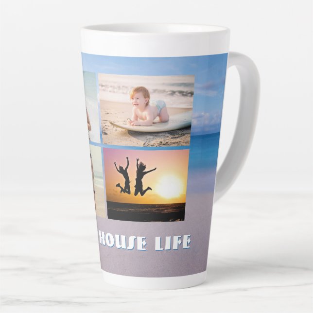 Caneca De Café Latte Beach House Life Multi-photo  (Ângulo direito)