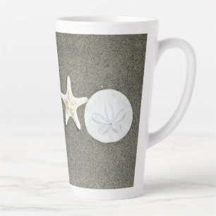 Caneca De Café Latte Beach X's e O's Photo Latte Coffee Mug