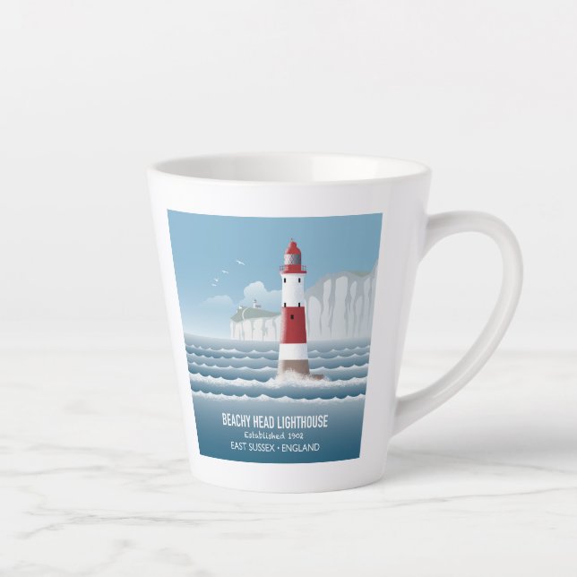 Caneca De Café Latte Beachy Head Lighthouse (Direita)