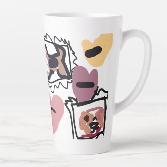 Caneca De Café Latte Beagle hearts  (Direita)