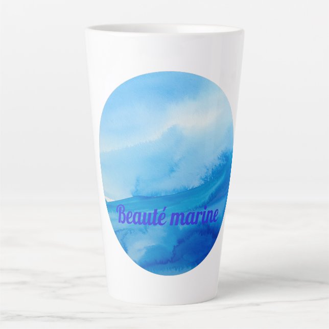 Caneca De Café Latte Beauté marine vague (Frente)