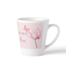 Beautiful Mom Mug with Butterfly and Flower
