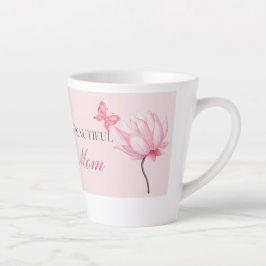 Caneca De Café Latte Beautiful Mom Mug with Butterfly and Flower