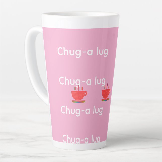 Caneca De Café Latte Beba Às Pressas Rosa   (Ângulo esquerdo)