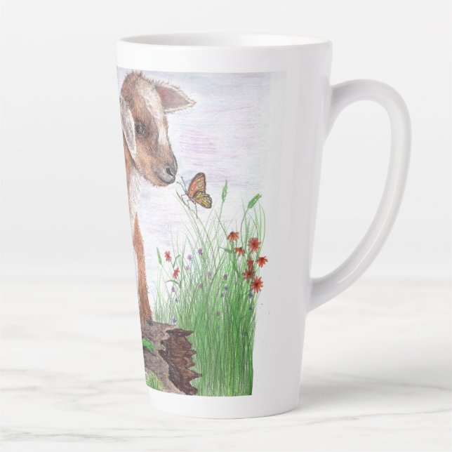 Caneca De Café Latte Bebê Goat Latte Mug (Direita)