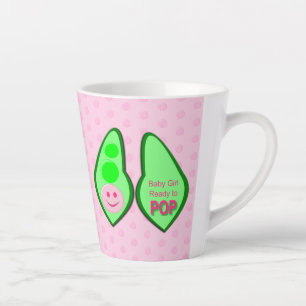 Caneca De Café Latte Bebê Menina Rosa Ervilha Pronta para Nascer