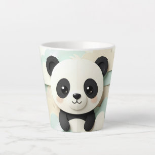 Caneca De Café Latte Bebê Panda Dobrado Origami Fofo