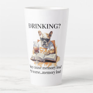 Caneca De Café Latte Bebendo De Leitura De Bulldog Francês Pode Causar