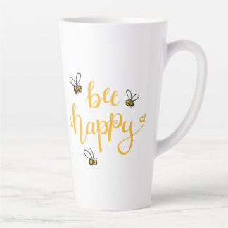 Caneca De Café Latte Bee happy