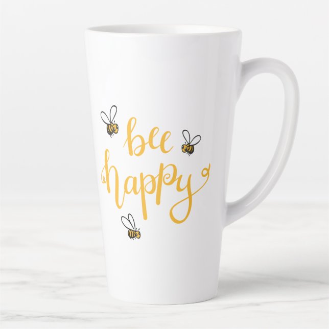 Caneca De Café Latte Bee happy (Direita)