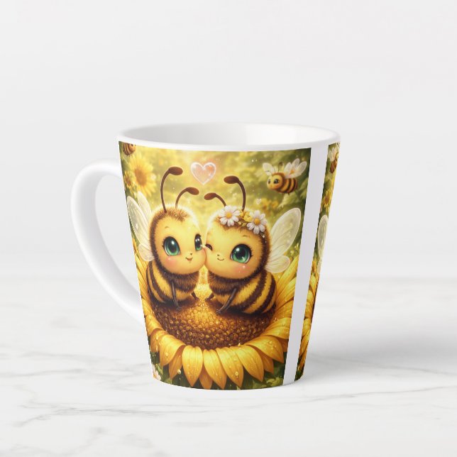 Caneca De Café Latte BEE Mine Sunflower (Ângulo esquerdo)