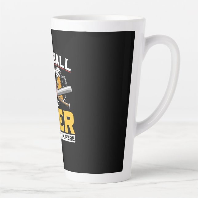 Caneca De Café Latte Beer Drinker Baseball Beball Humor Aniversário (Direita)
