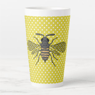 Caneca De Café Latte BEES e Honeycomb - Salvar as Abelhas