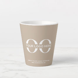 Caneca De Café Latte bege minimalista do logotipo corporativo da empres