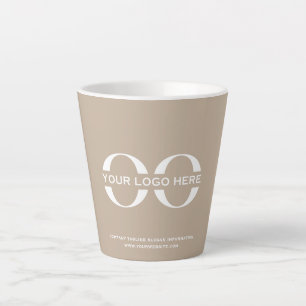 Caneca De Café Latte bege minimalista do logotipo corporativo da empres