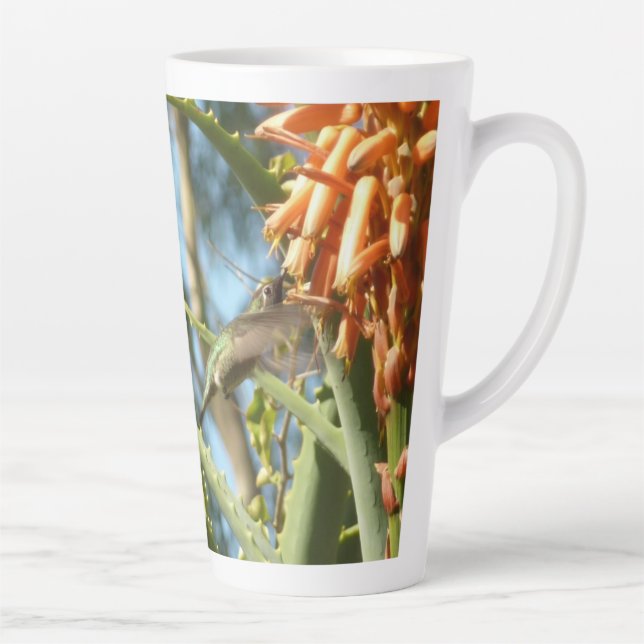 Caneca De Café Latte Beija-flor-de-garganta-preta em Voo (Direita)
