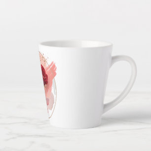 Caneca De Café Latte Beijo Eterno: Uma Rosa Moderna em Harmonia Abstrat