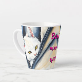Caneca De Café Latte Bela Coleção de Gatos de Cores de Água Cónicas Mod