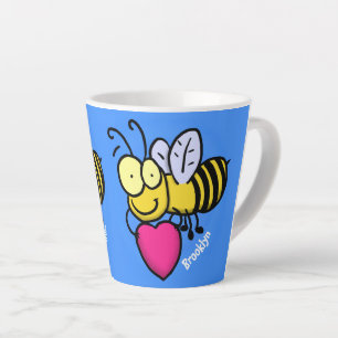 Caneca De Café Latte Bela engraçada bonita com ilustração cardíaca