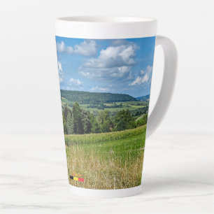 Caneca De Café Latte Bela paisagem na Valônia, viagem