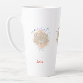 Caneca De Café Latte Bela palavra de nome e Lotus Design
