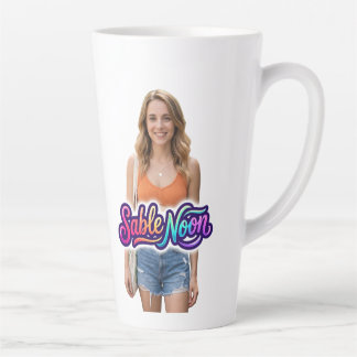 Caneca De Café Latte Beleza de Meio-Dia Sable Pose #1