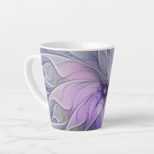 Caneca De Café Latte Beleza Impressionante Flor de Arte Fractal Abstrat