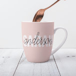 Caneca De Café Latte Beleza Rosa Moderna Pastel Personalizada Seu Nome<br><div class="desc">Beleza Rosa Moderna Pastel Personalizada Seu Nome</div>