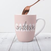 Beleza Rosa Moderna Pastel Personalizada Seu Nome