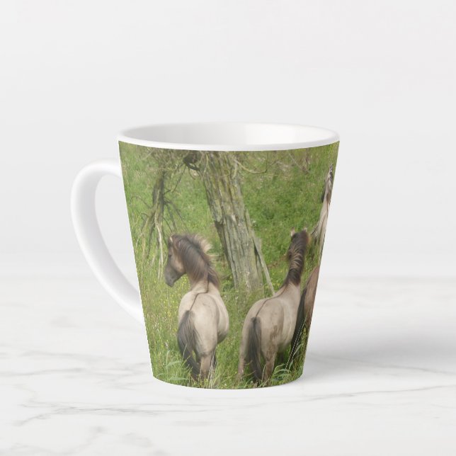 Caneca De Café Latte Belo Cavalo Selvagem Latte Mug (Ângulo esquerdo)