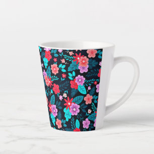 Caneca De Café Latte Belo Esquema Ditsy Floral Padrão-56576