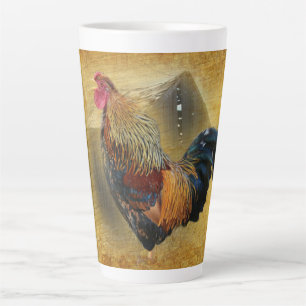Caneca De Café Latte Belo galo e costeleta de frango de casca russa