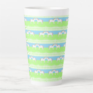 Caneca De Café Latte Belos Cavalos Casados Brancos Patterados