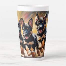 Caneca De Café Latte Belos German shepherd