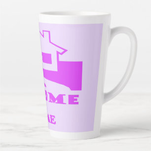 CANECA DE CAFÉ LATTE BEM-VINDO A CASA, DUAS HORAS DE LOGOTIPO PURPLE PL