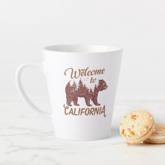 Caneca De Café Latte Bem-vindo ao Urso da Califórnia