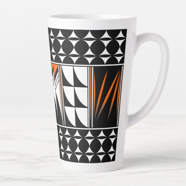 Caneca De Café Latte Bênçãos da pena sudoeste em laranja (Direita)