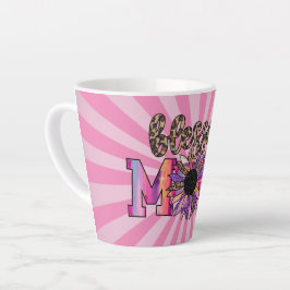 Caneca De Café Latte Bendito Rosa Mãe Floral Moderna
