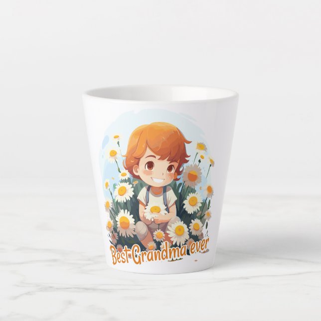Caneca De Café Latte Best Grandma ever (Frente)