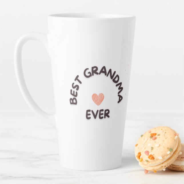 Caneca De Café Latte Best Grandma Ever Personalized (In Situ)