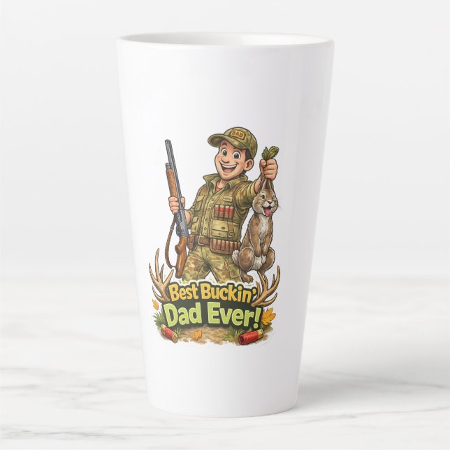 Caneca De Café Latte Best hunting dad ever funny hunter gift idea (Frente)