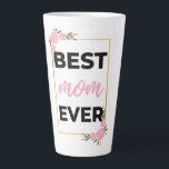 Caneca De Café Latte Best Mom Ever black<br><div class="desc">Best Mom Ever design. This is a short sentimental quote which is great as a gift for Mother's day. Also suitable as a general mother gift for Birthday,  Christmas or Valentine's Day.</div>
