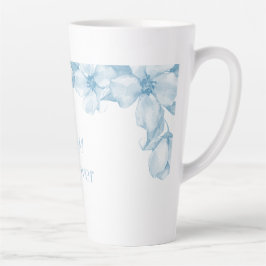 Caneca De Café Latte Best Mom Ever Blue Floral Latte Mug